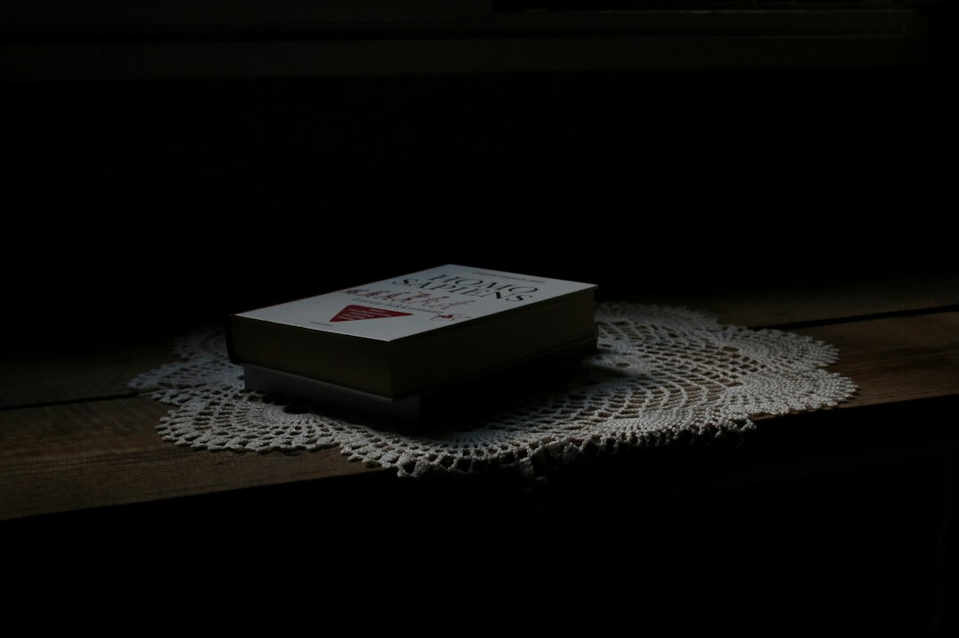 mystery book on wooden table